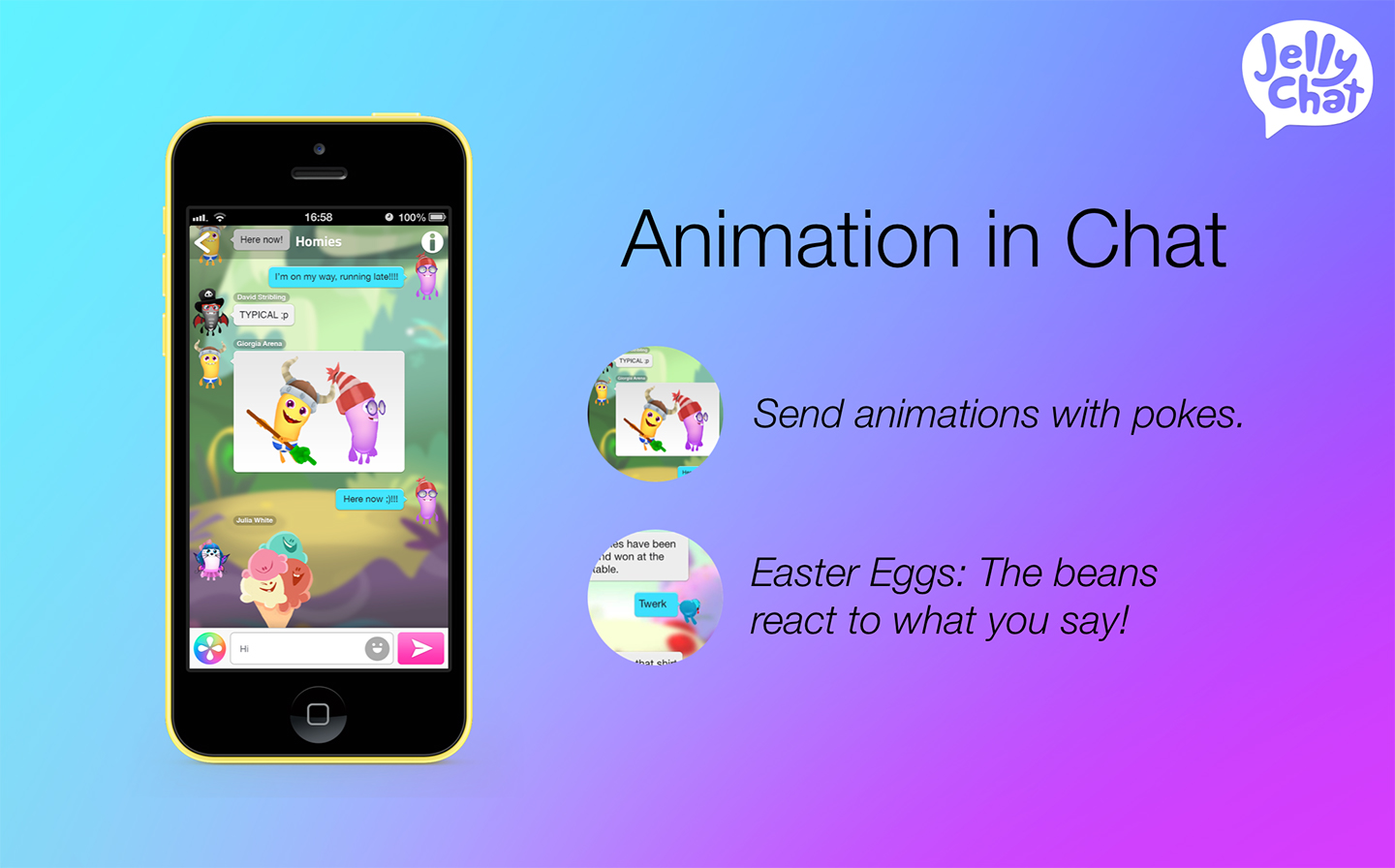 JellyChat v1.0 - Animation in chat